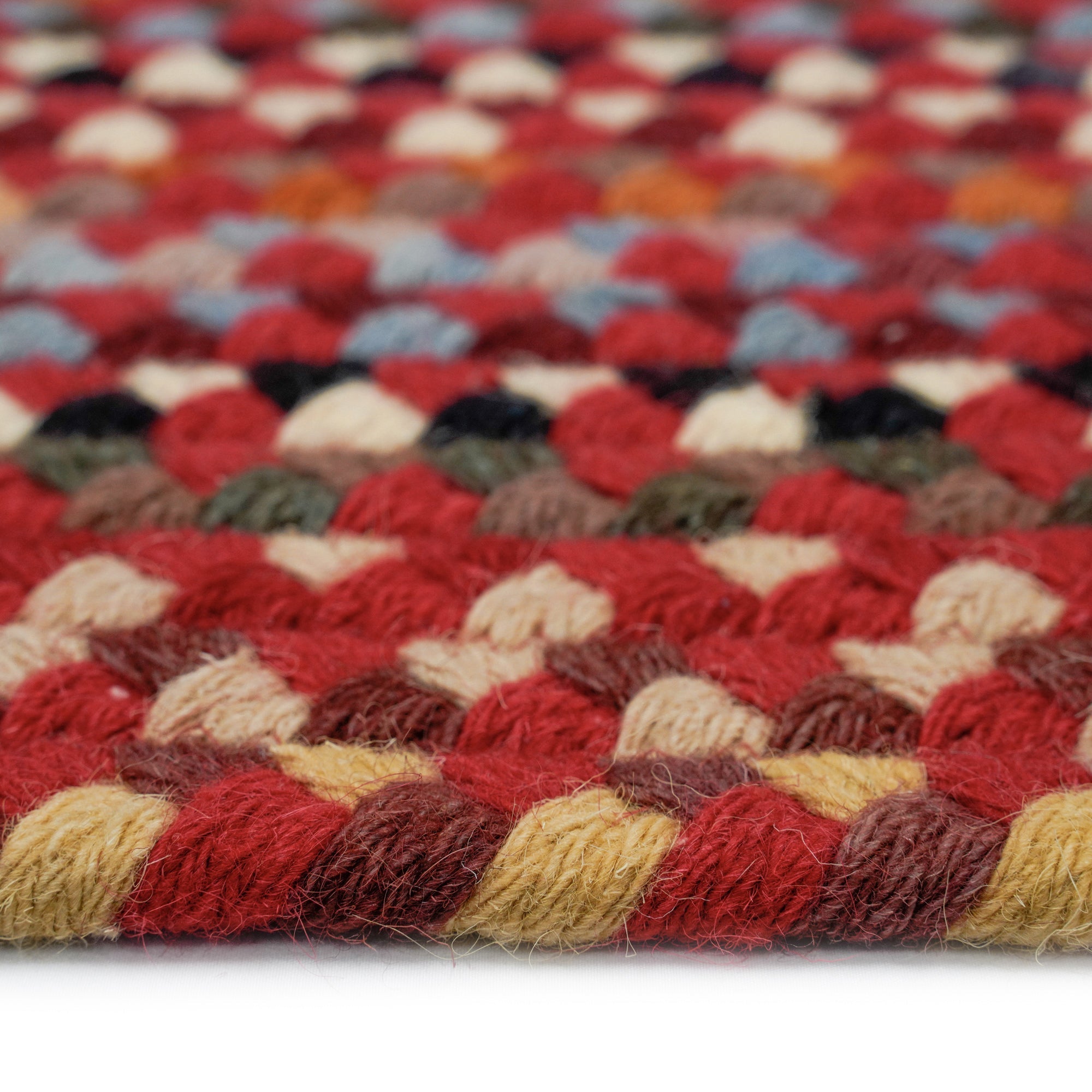 Plymouth Country Red Braided Rug Vertical Stripe Rectangle image