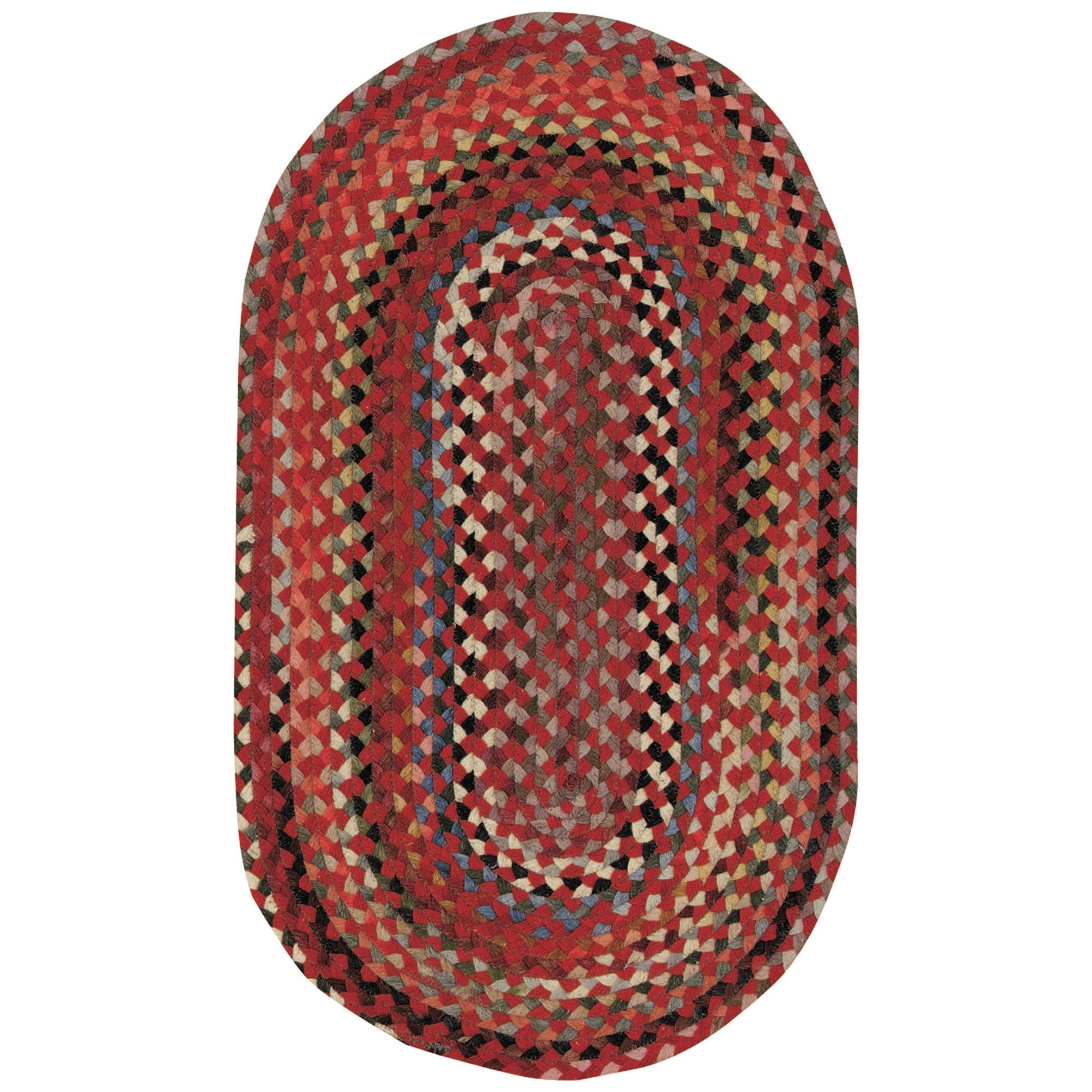 Plymouth Country Red Braided Rug Oval image