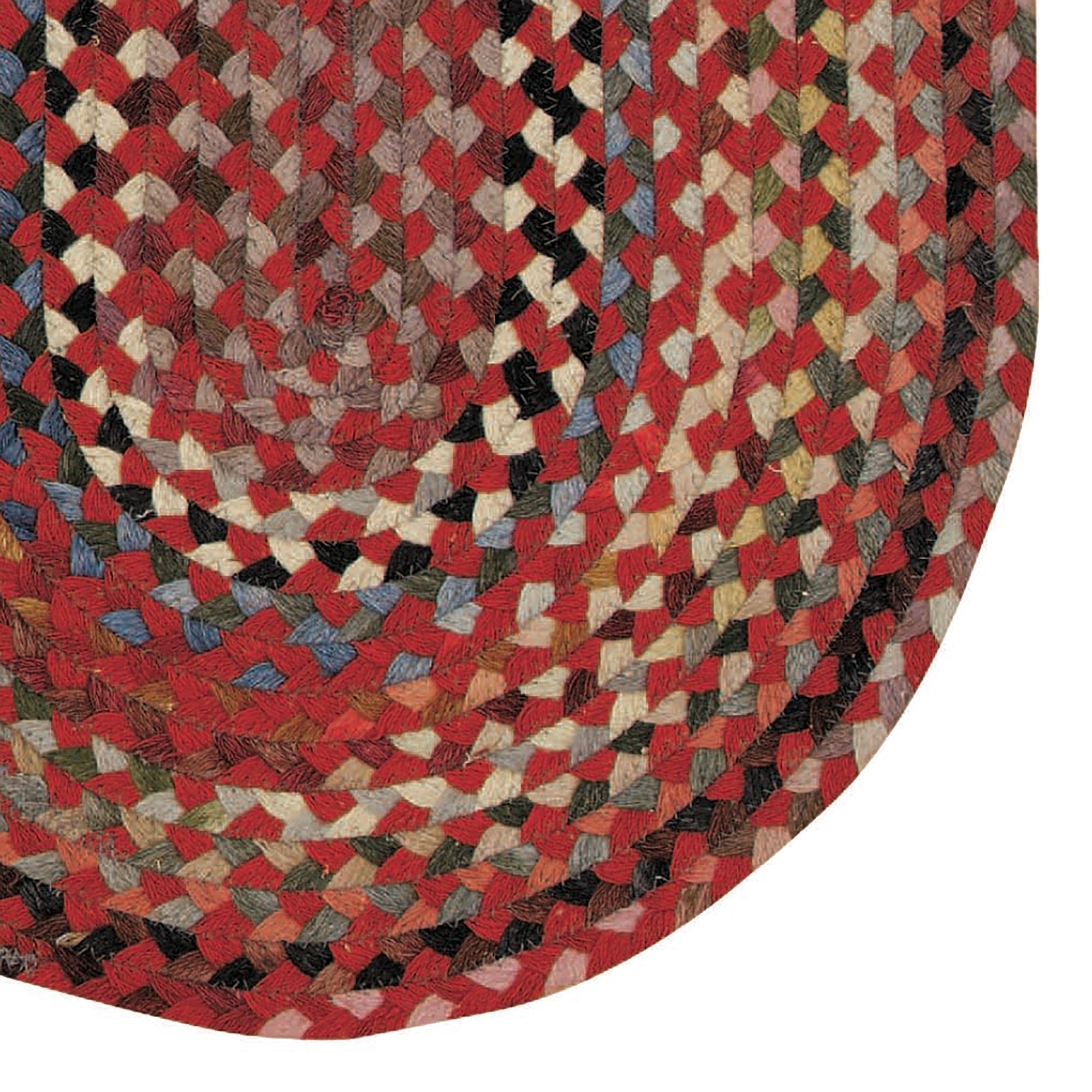 Plymouth Country Red Braided Rug Oval image