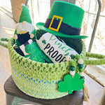 Happy Holidays-St. Patrick's Clover Braided Rug Basket Roomshot image