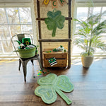 Happy Holidays-St. Patrick's Clover Braided Rug  Roomshot image