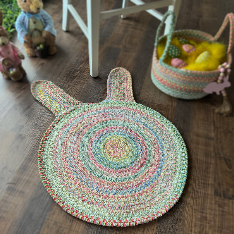 Happy Holidays-Easter Grass Braided Rug Round Roomshot image