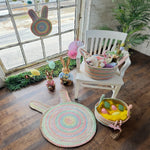 Happy Holidays-Easter Grass Braided Rug Round Roomshot image