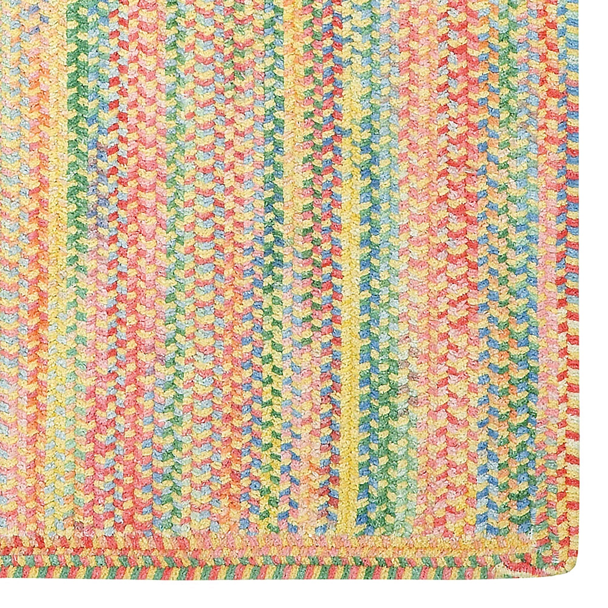 Cutting Garden Buttercup Braided Rug Vertical Stripe Rectangle image