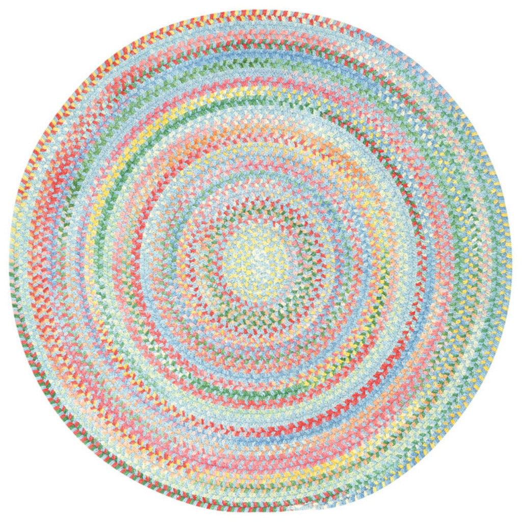 Cutting Garden Blue Bell Braided Rug Round image