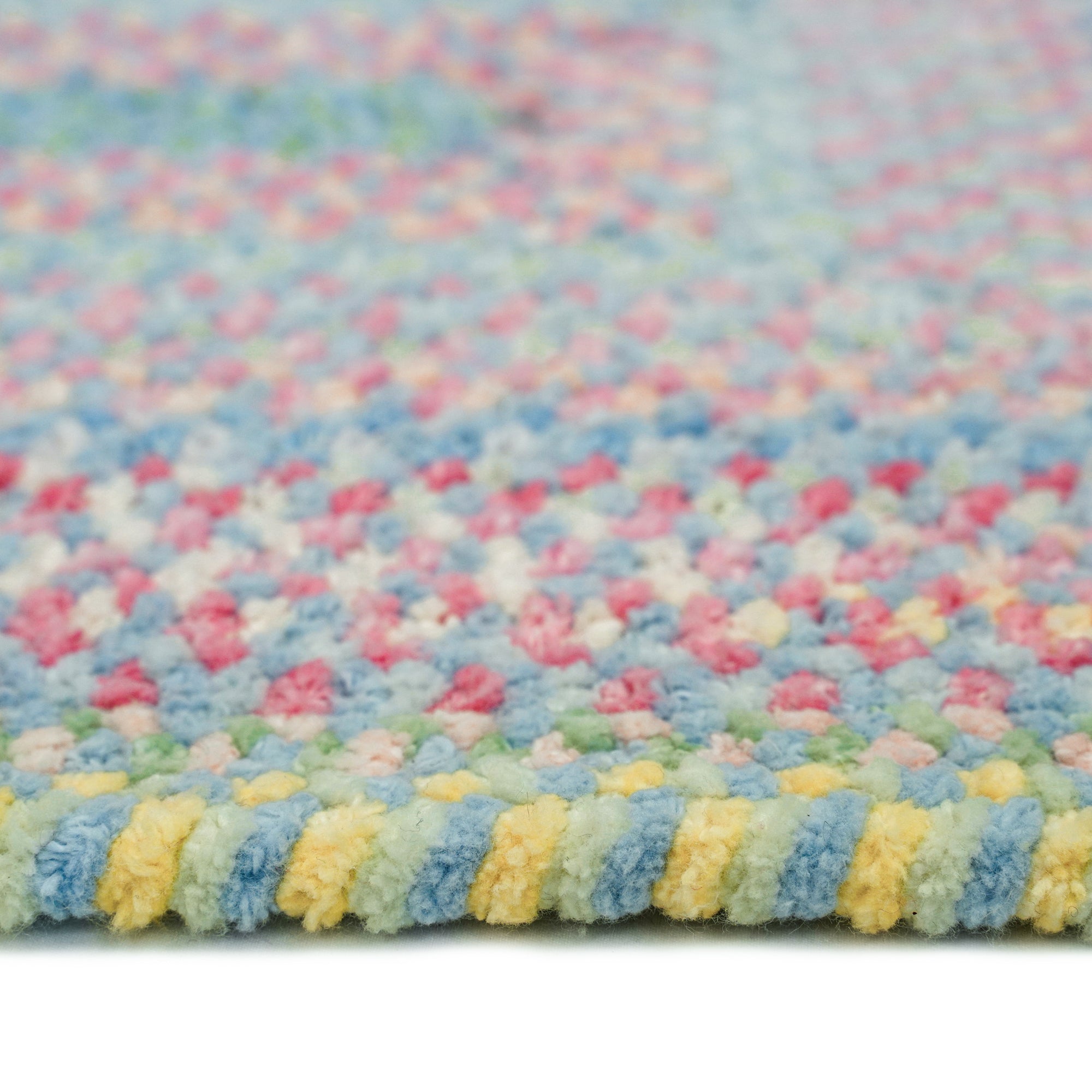 Cutting Garden Blue Bell Braided Rug Vertical Stripe Rectangle image