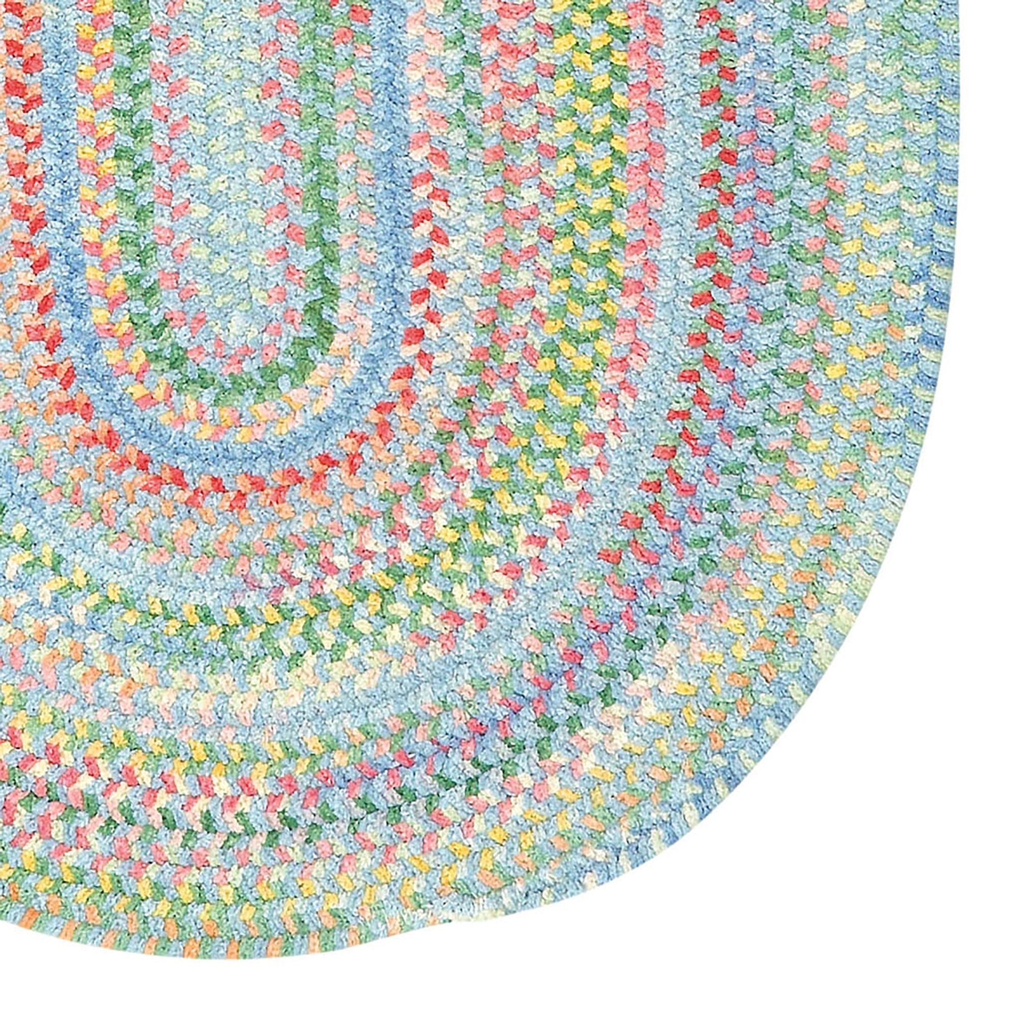 Cutting Garden Blue Bell Braided Rug Oval image