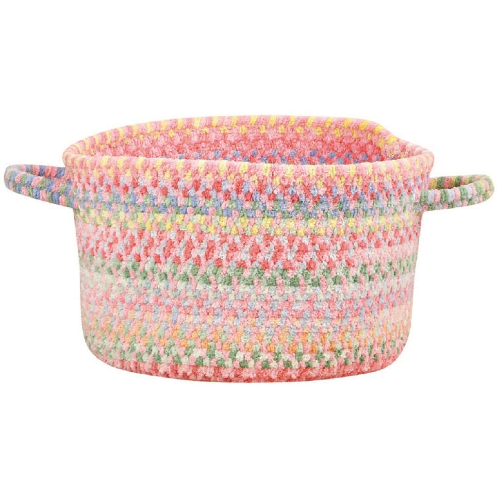 Cutting Garden Tea Rose Braided Rug Basket image