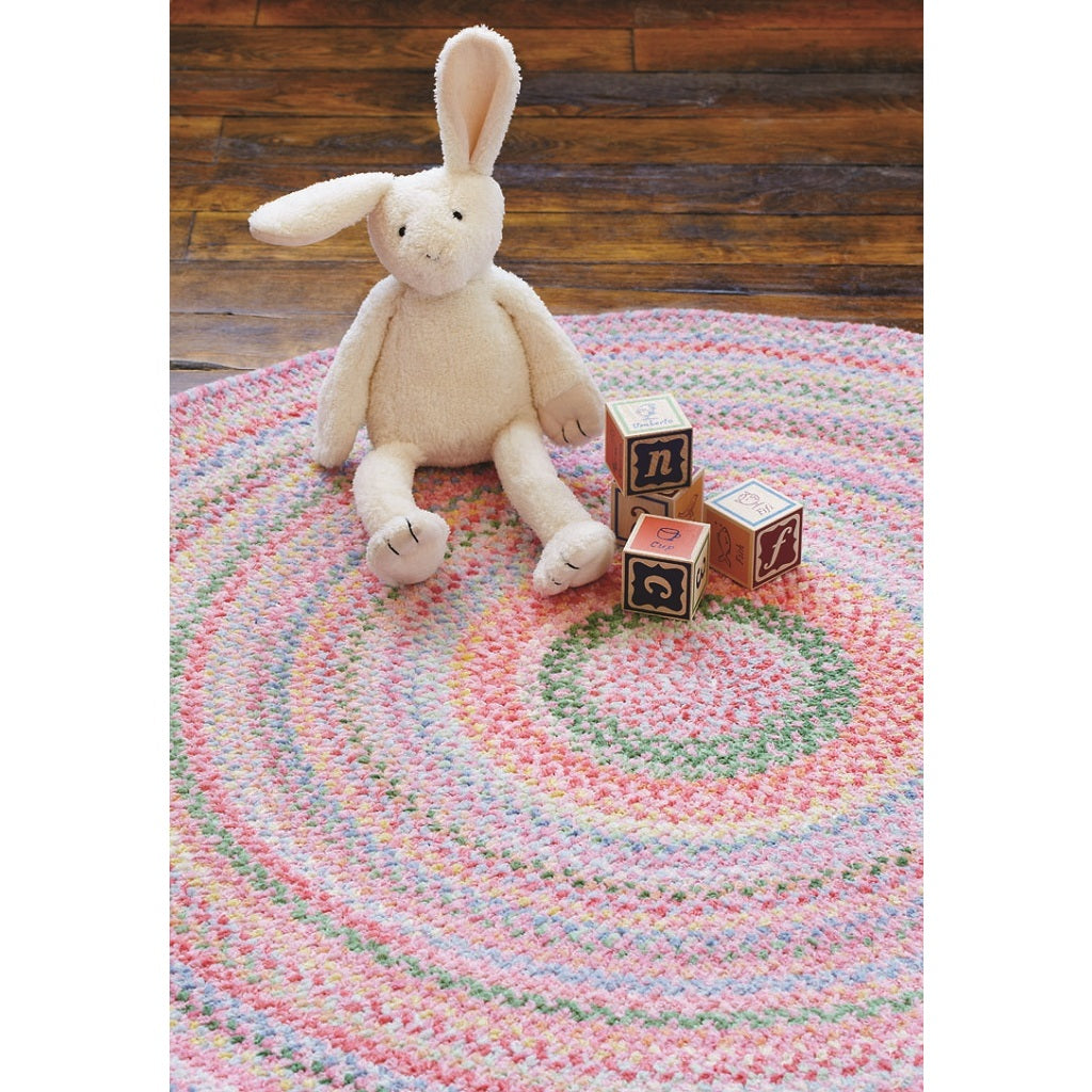 Cutting Garden Tea Rose Braided Rug Round image