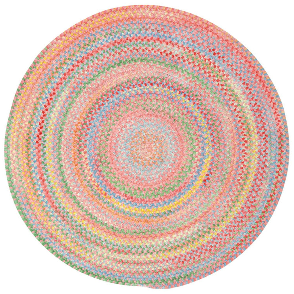 Cutting Garden Tea Rose Braided Rug Round image