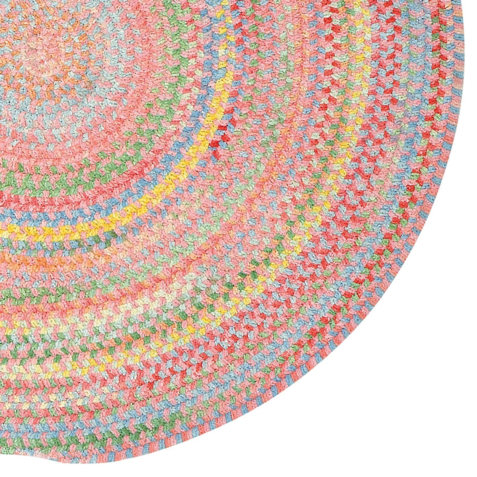 Cutting Garden Tea Rose Braided Rug Round image