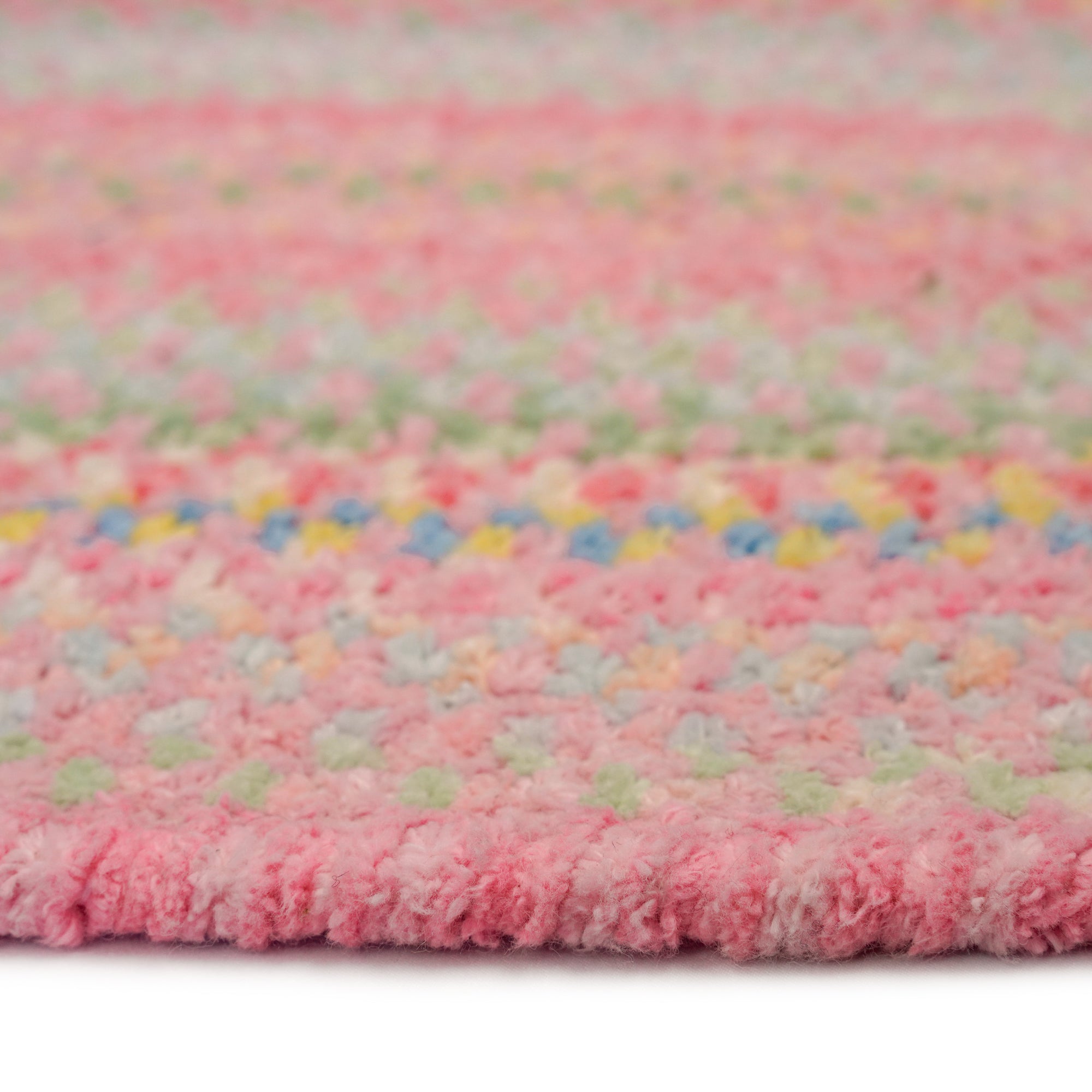 Cutting Garden Tea Rose Braided Rug Round image