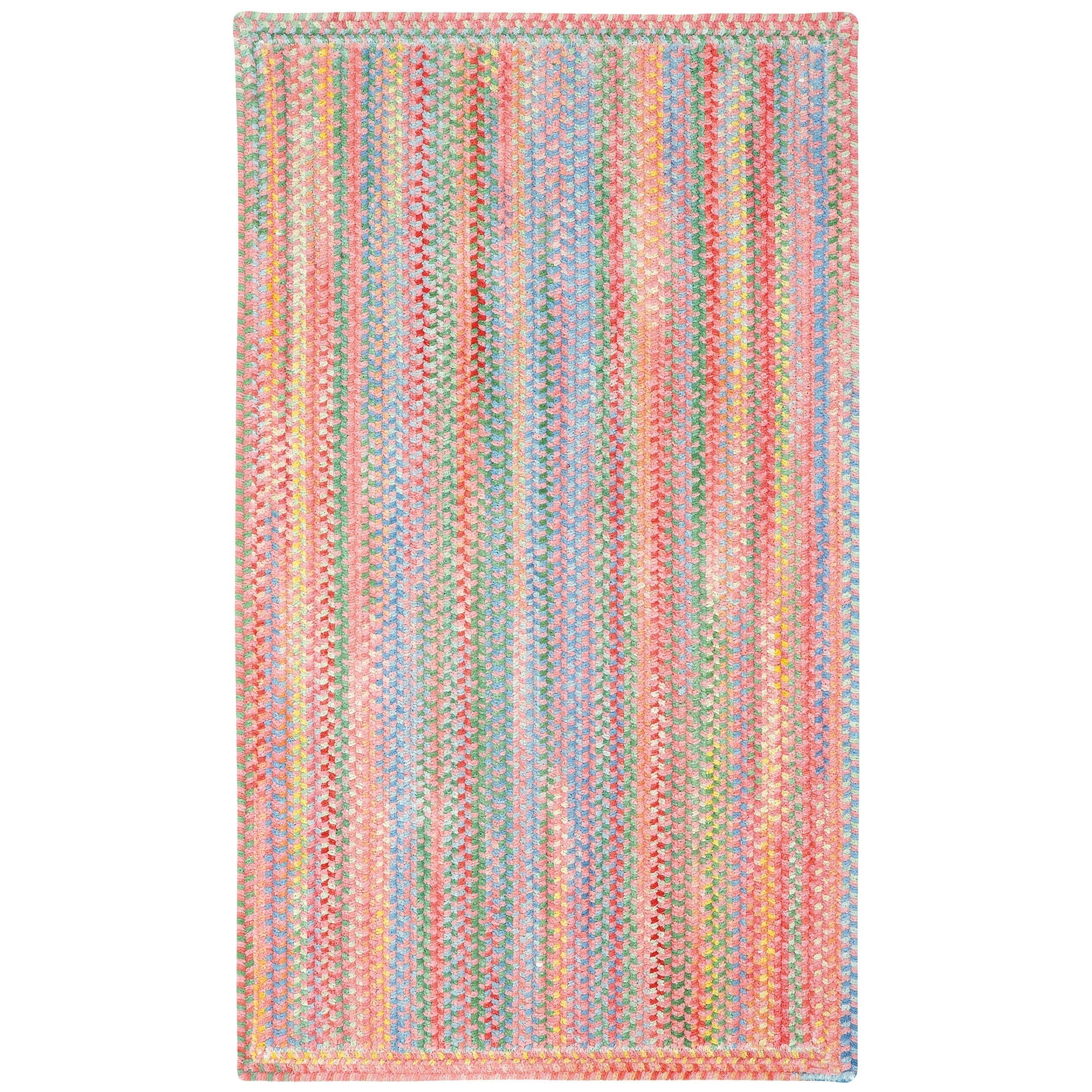 Cutting Garden Tea Rose Braided Rug Vertical Stripe Rectangle image