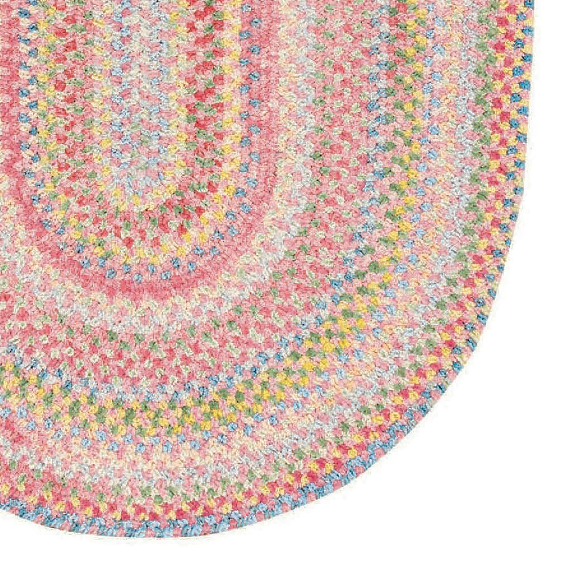 Cutting Garden Tea Rose Braided Rug Oval image