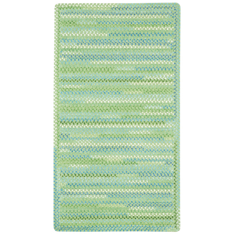 Sailor Boy Sea Monster Green Braided Rug Cross-Sewn image