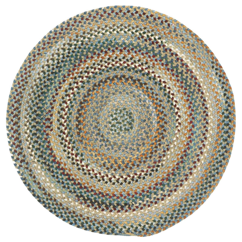 Bear Creek Misty Blue Braided Rug Round image