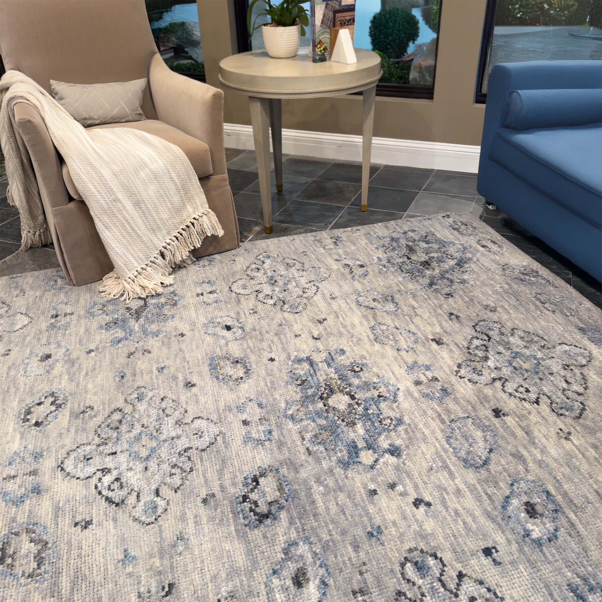 Vestige Indigo Hand Knotted Rug Rectangle image