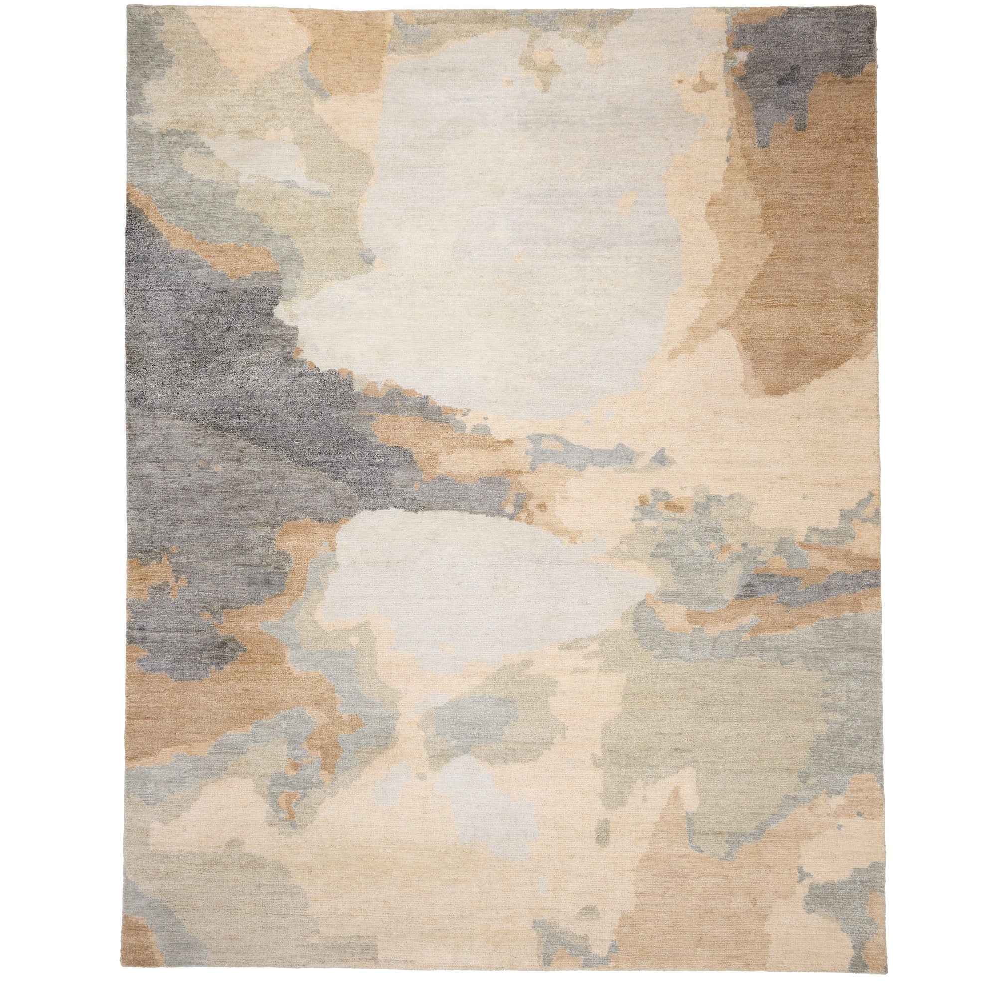 Aquarelles Noir Hand Knotted Rug Rectangle image