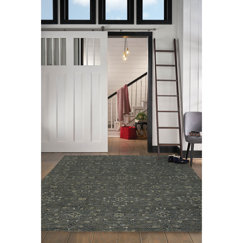 Ethereal Steel Hand Knotted Rug Rectangle image