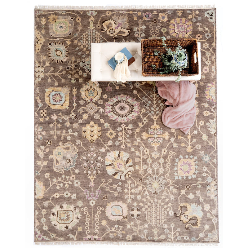 Kerrington-Newbury Mushroom Hand Knotted Rug Rectangle Roomshot image