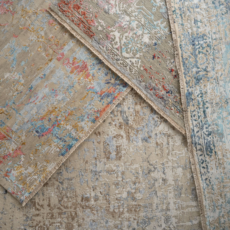 Carrara Aqua Hand Knotted Rug Rectangle Roomshot image