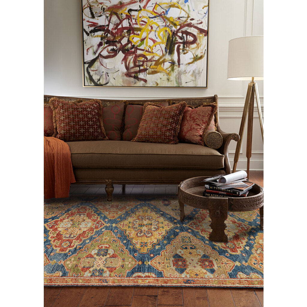 Charise-Kazak Blue Multi Hand Knotted Rug Rectangle image