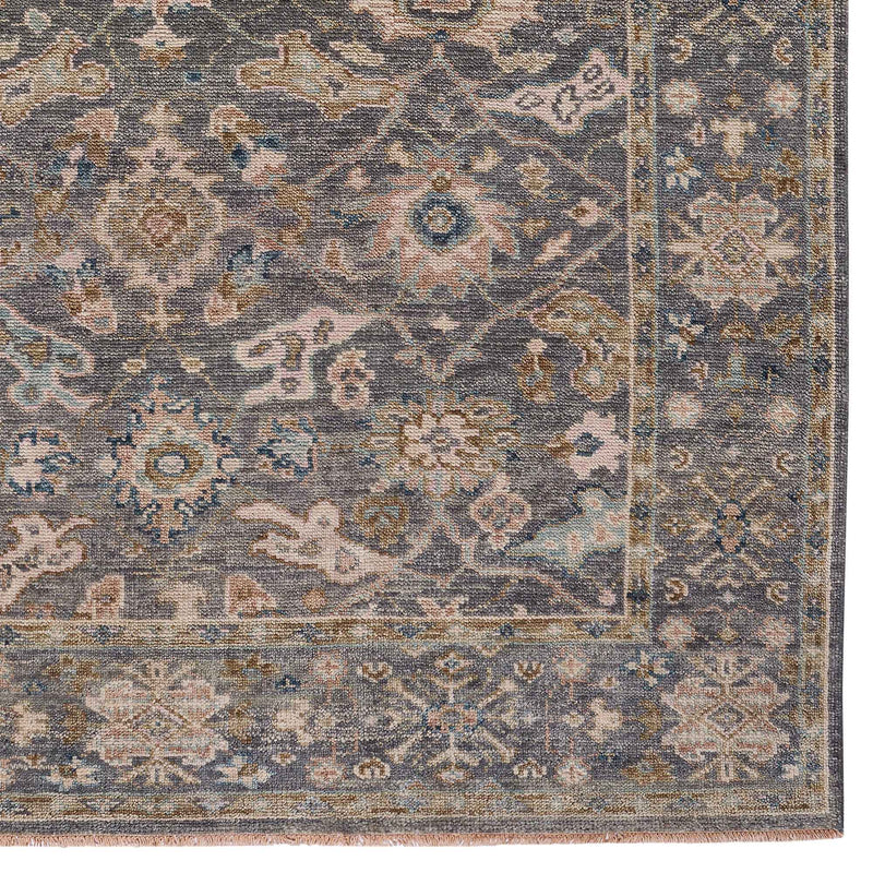 Braymore-Edison Pewter Hand Knotted Rug Rectangle Corner image