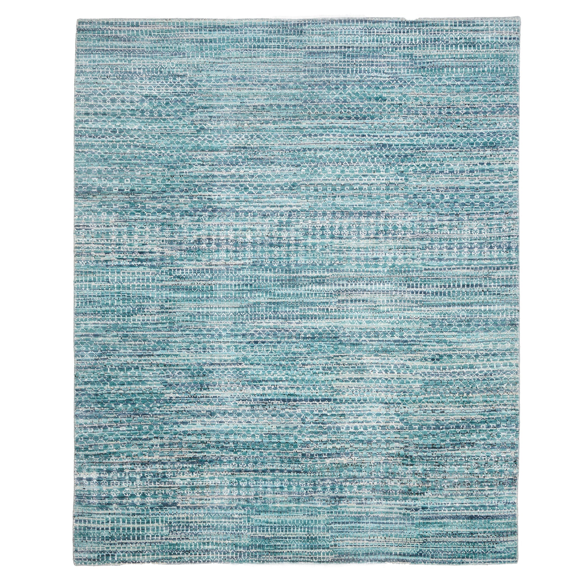 Veld Aqua hand knotte Rectangle image