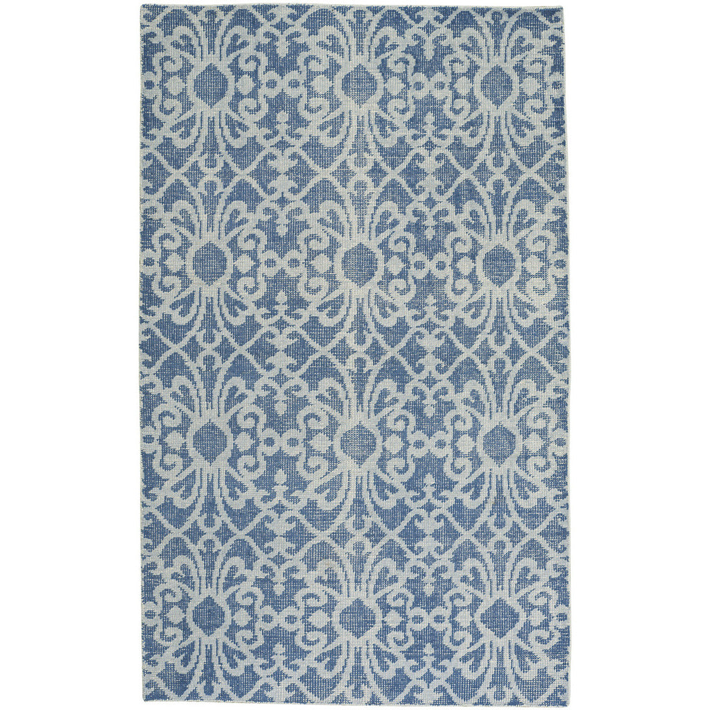 Vintage-Courtyard Blue Hand Knotted Rug Rectangle image