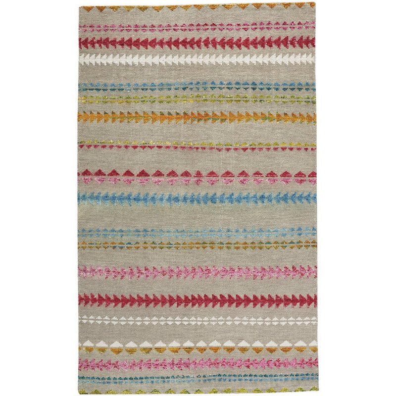 Viking Stripe Driftwood Multi Hand Knotted Rug Rectangle image