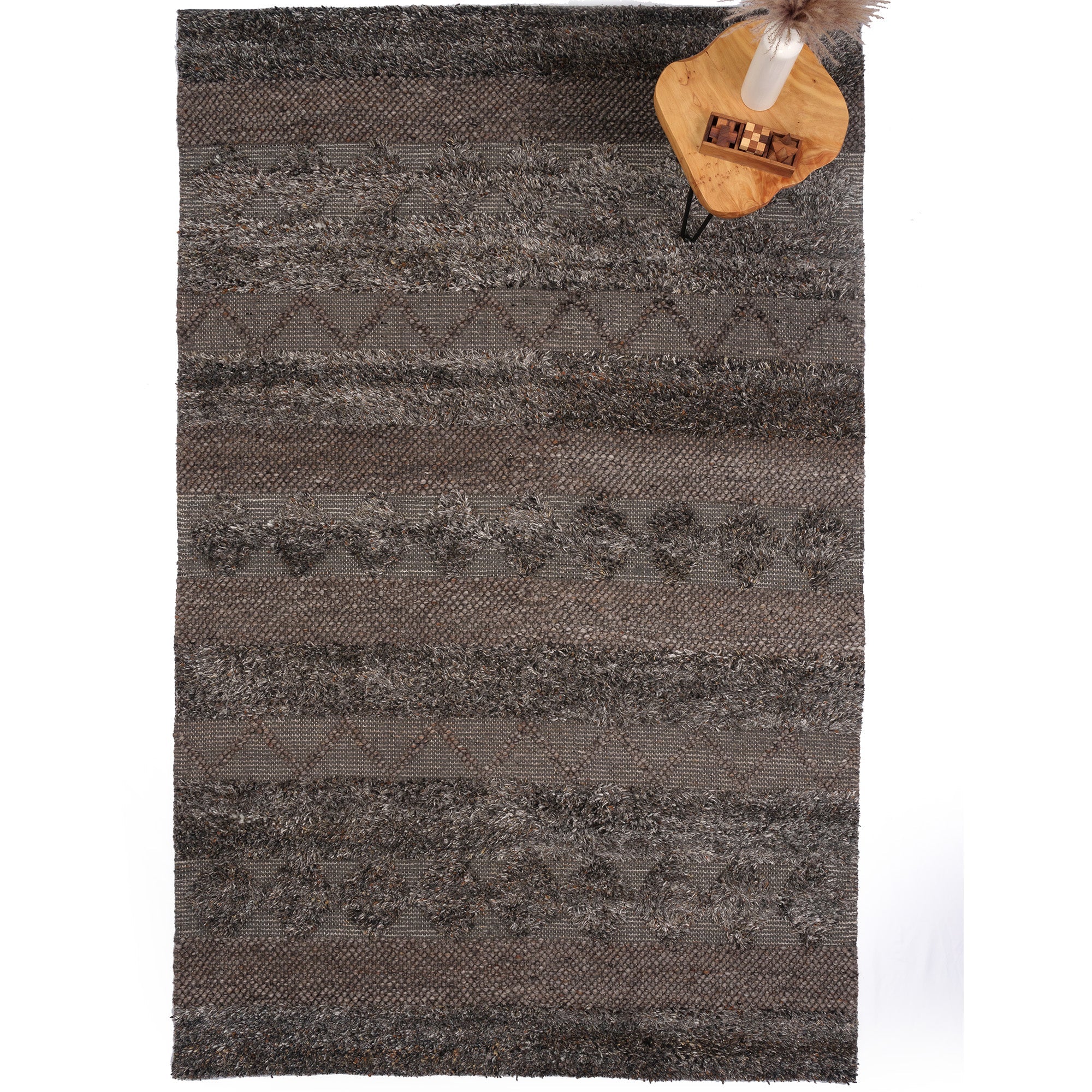 Boho Bliss Wood Hand Woven Area Rug Rectangle image