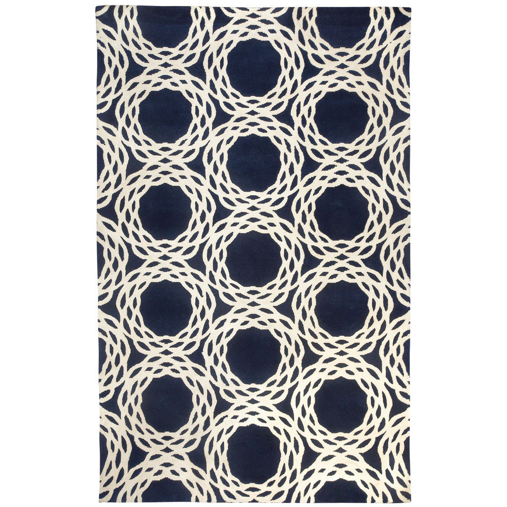 Oxford Navy Hand Knotted Rug Rectangle image