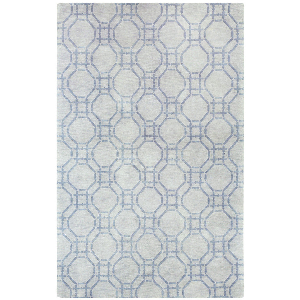 Ring Grey Hand Knotted Rug Rectangle image