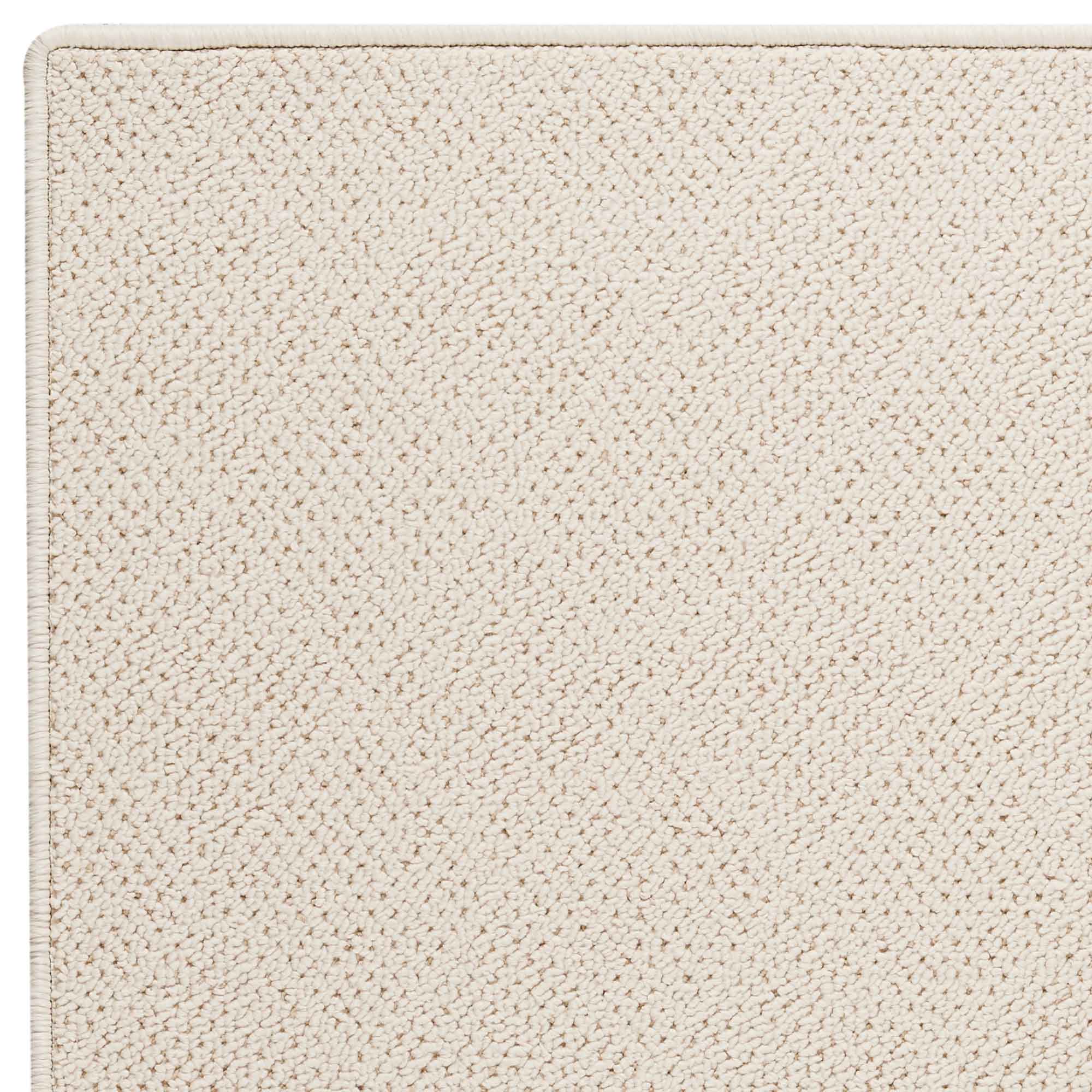 White Wicker-Serged Machine Woven Rug Rectangle image