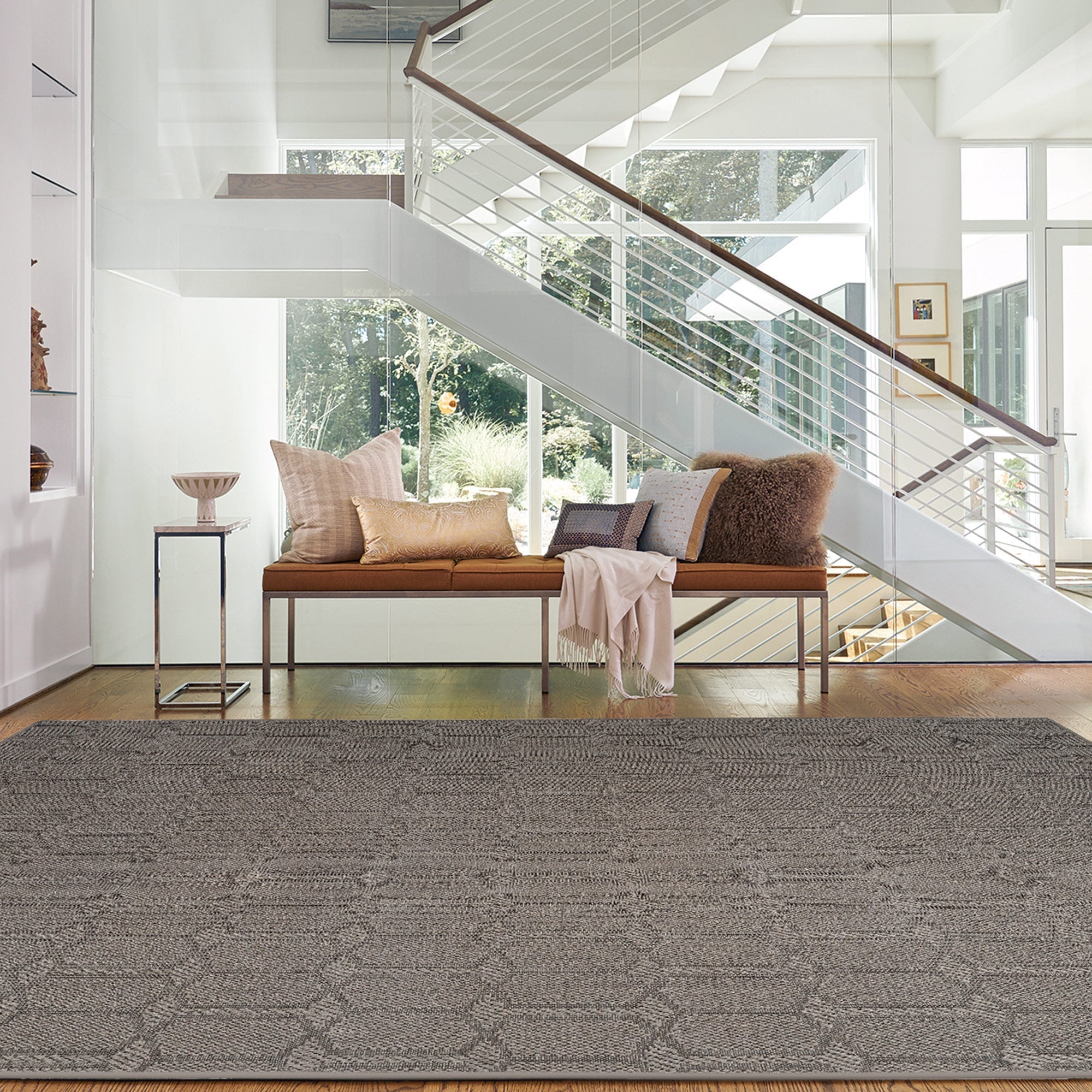 Petra Graphite Machine Woven Rug Rectangle image