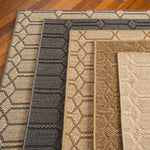 Petra Sand Black Machine Woven Rug Rectangle Roomshot image