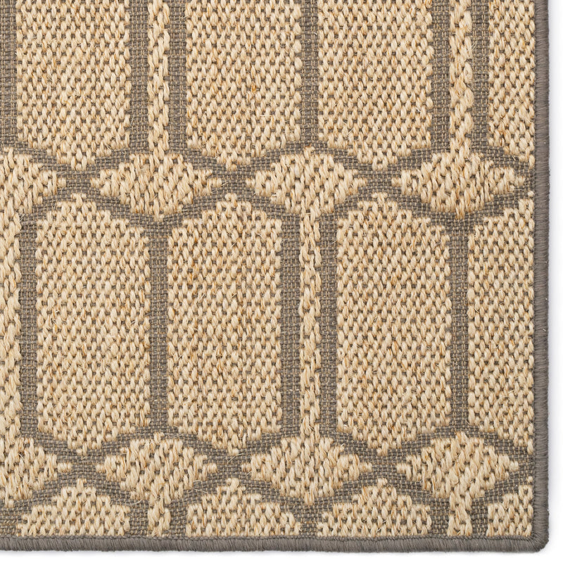 Petra Sand Black Machine Woven Rug Rectangle Corner image