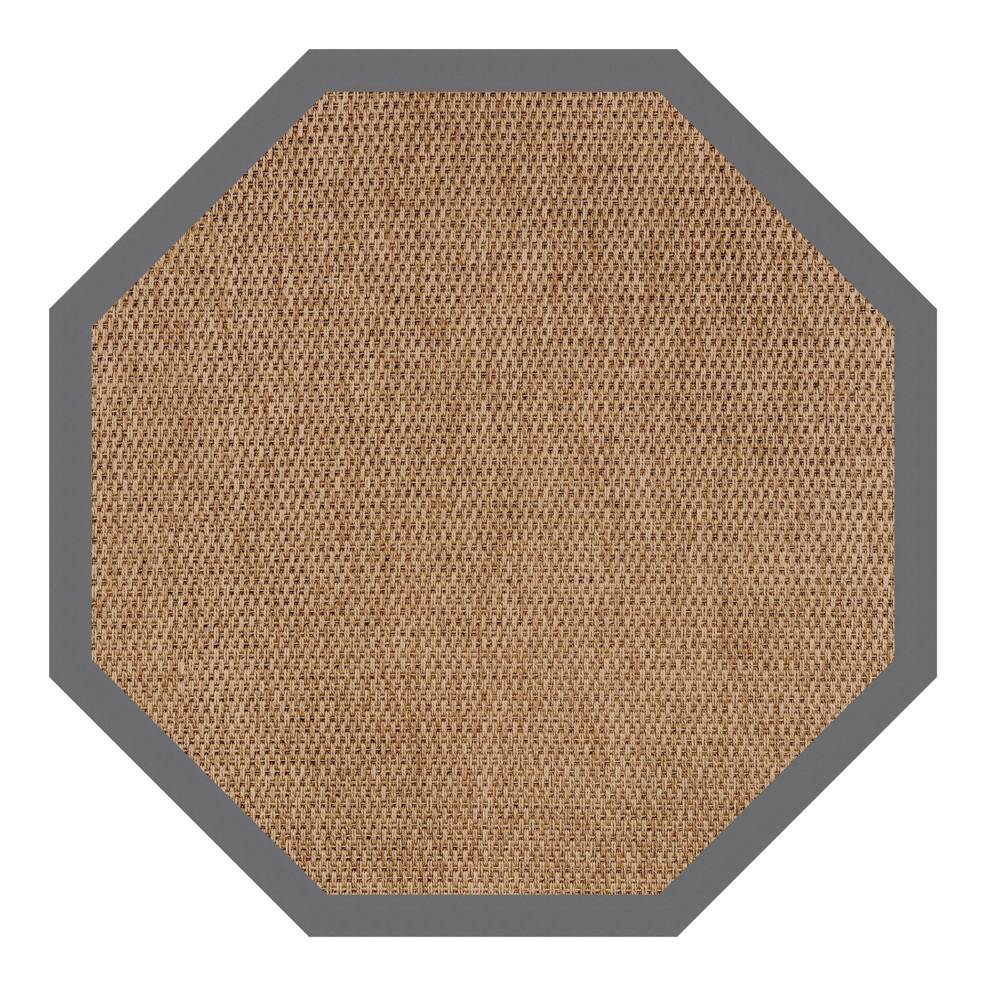 Islamorada-Basketweave Canvas Charcoal Indoor/Outdoor Bordere Octagon image