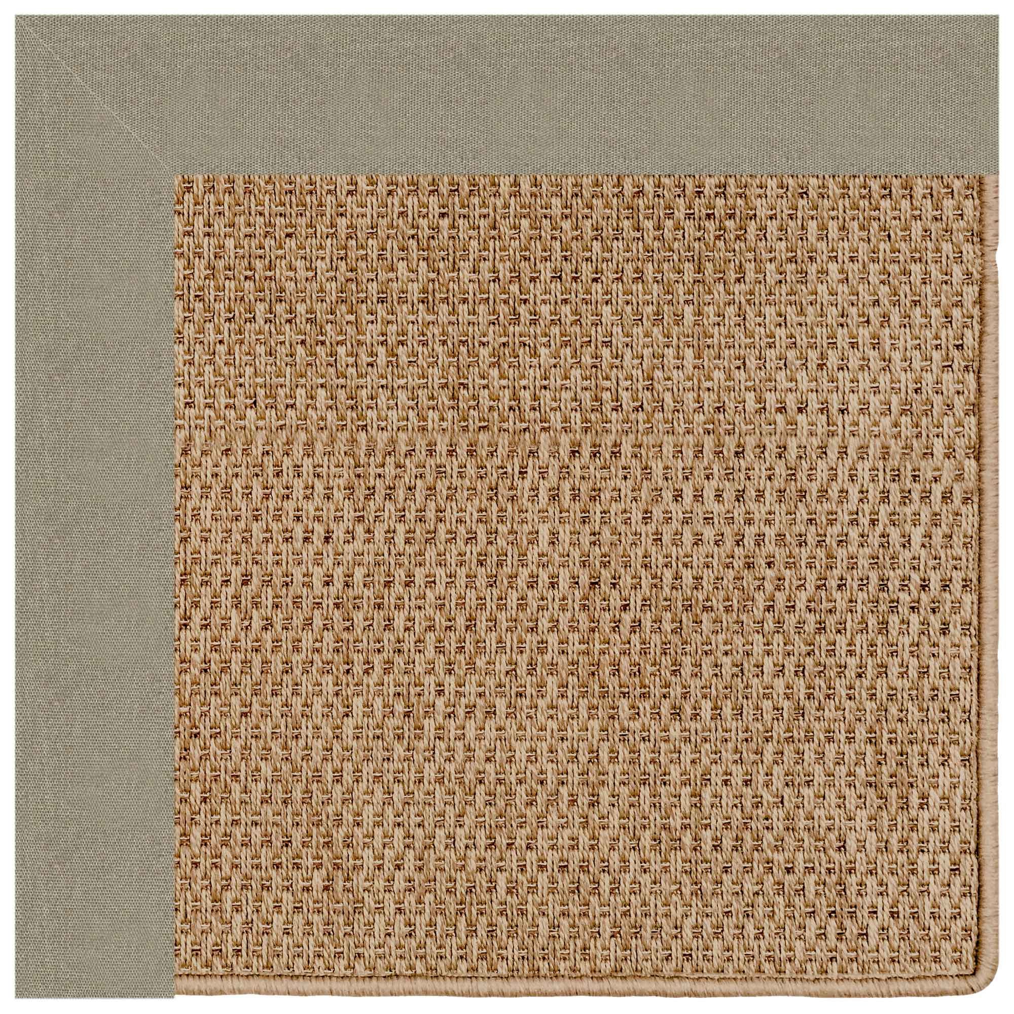 Islamorada-Basketweave Canvas Taupe Indoor/Outdoor Bordere Octagon image