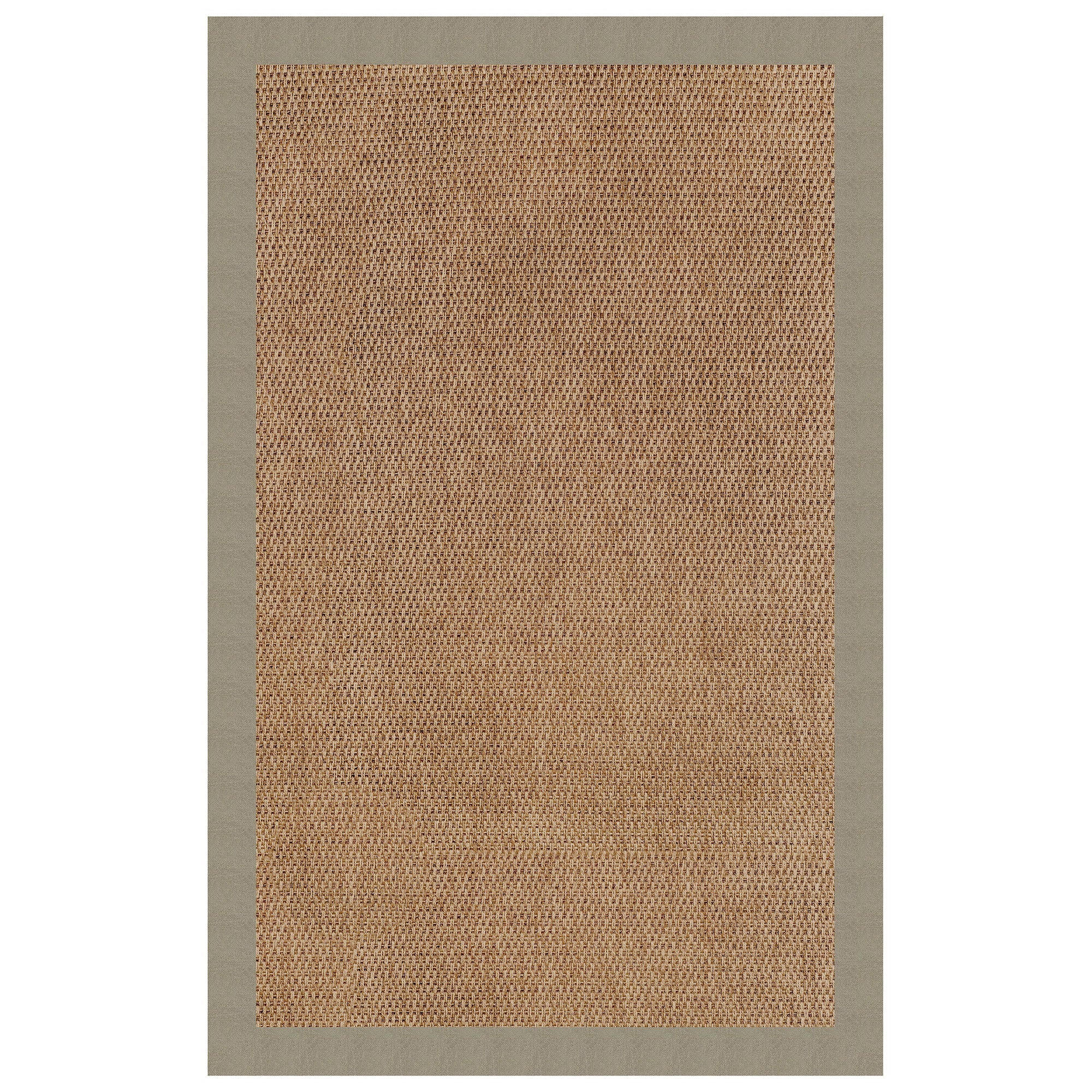 Islamorada-Basketweave Canvas Taupe Indoor/Outdoor Bordere Rectangle image