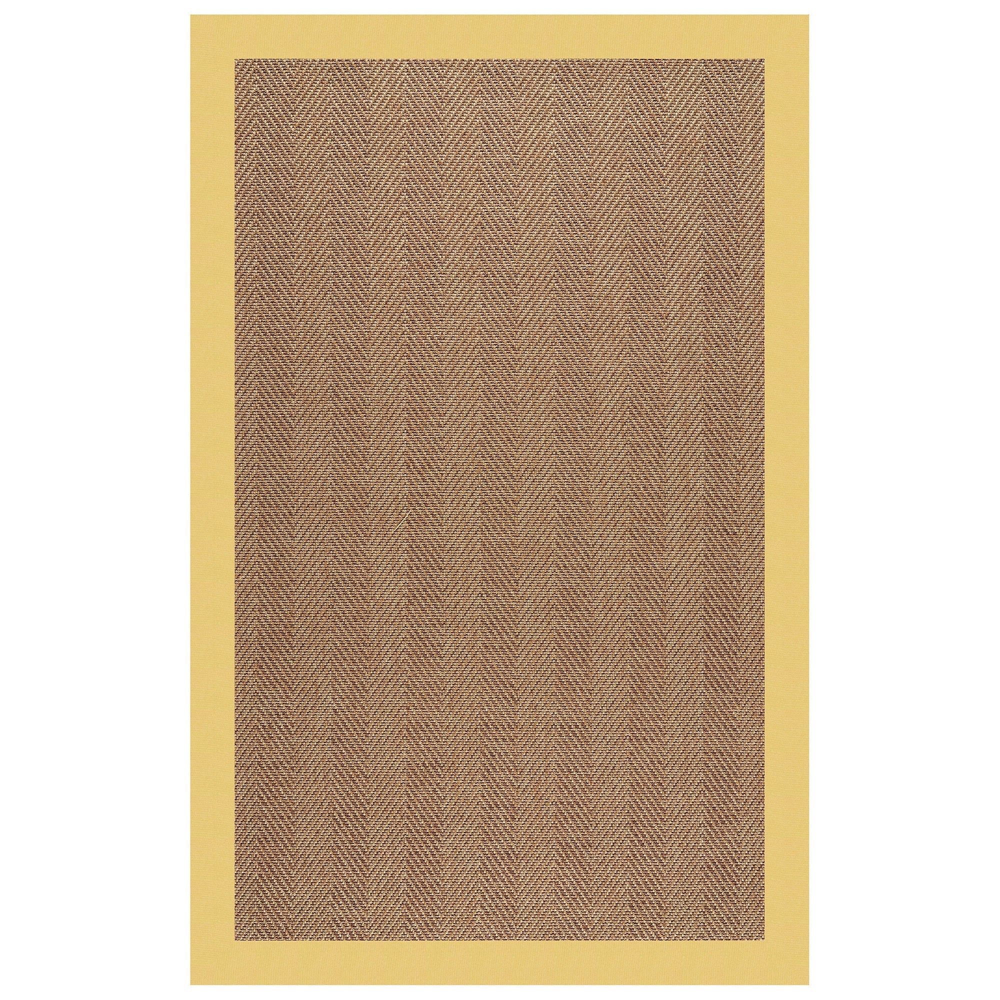 Islamorada-Herringbone Canvas Canary Indoor/Outdoor Bordere Rectangle image