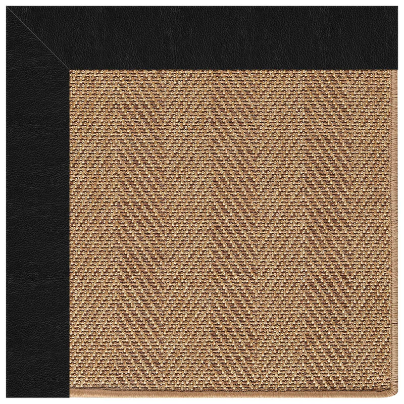 Islamorada-Herringbone Classic Black Indoor/Outdoor Bordere Rectangle Corner image