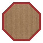 Islamorada-Herringbone Canvas Jockey Red Indoor/Outdoor Bordere Rectangle image