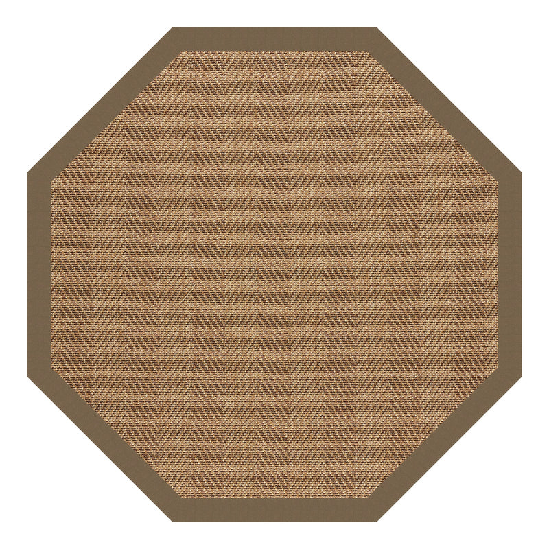 Islamorada-Herringbone Canvas Cocoa Indoor/Outdoor Bordere Rectangle image