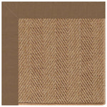 Islamorada-Herringbone Canvas Cocoa Indoor/Outdoor Bordere Rectangle Corner image