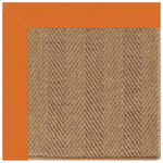 Islamorada-Herringbone Canvas Tangerine Indoor/Outdoor Bordere Rectangle Corner image