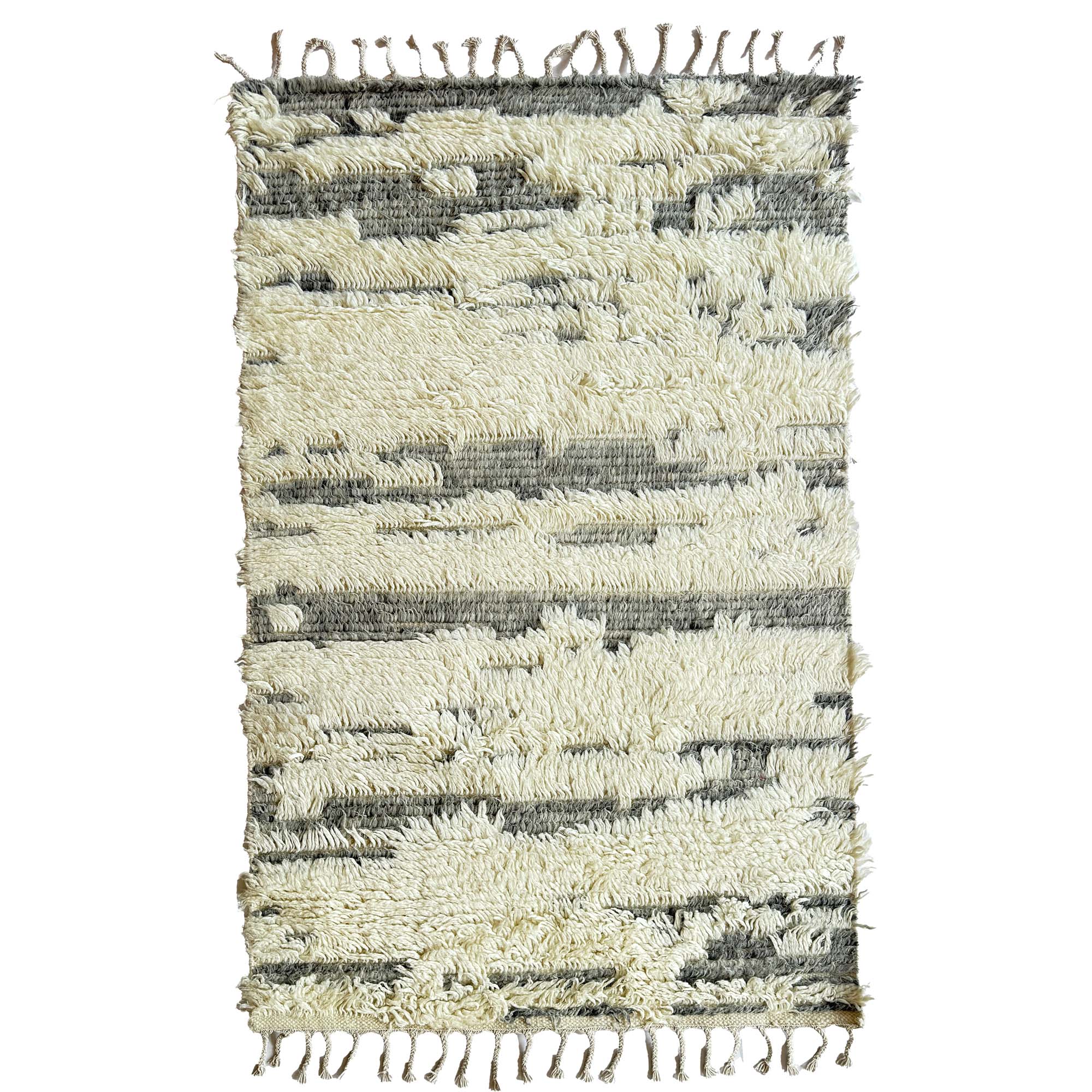 Nomad Ivory Grey Hand Knotted Rug Rectangle image