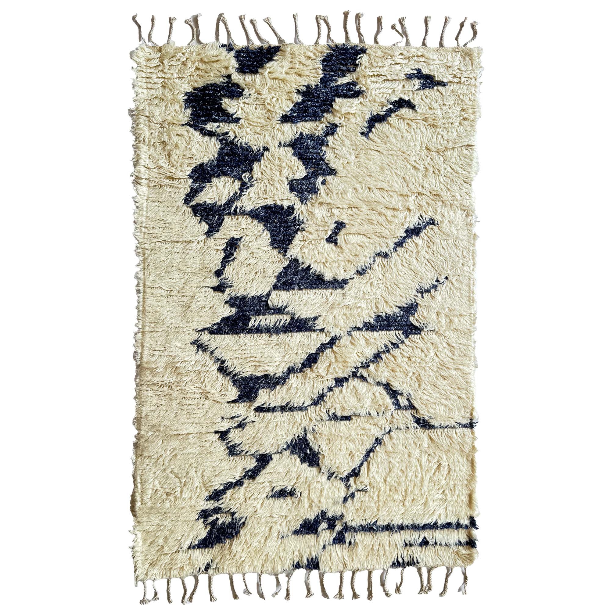 Nomad Ivory Navy Hand Knotted Rug Rectangle image