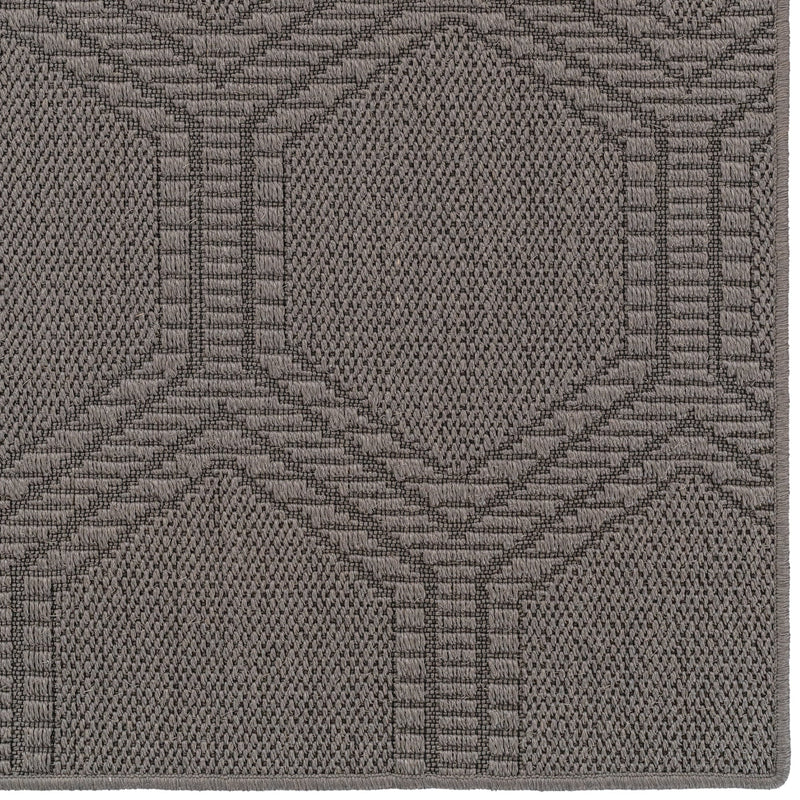 Reed Graphite Machine Woven Rug Rectangle Corner image