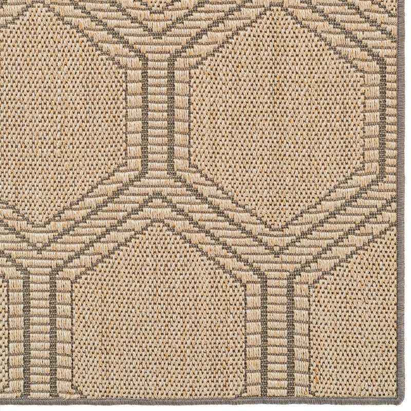 Reed Sand Black Machine Woven Rug Rectangle Corner image